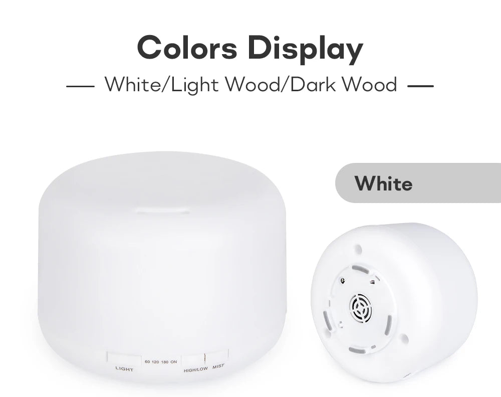 Ultrasonic Essential Oil Diffuser & Humidifier (300/500/1000ml)