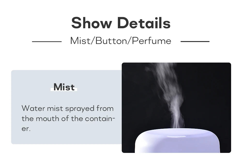 Ultrasonic Essential Oil Diffuser & Humidifier (300/500/1000ml)