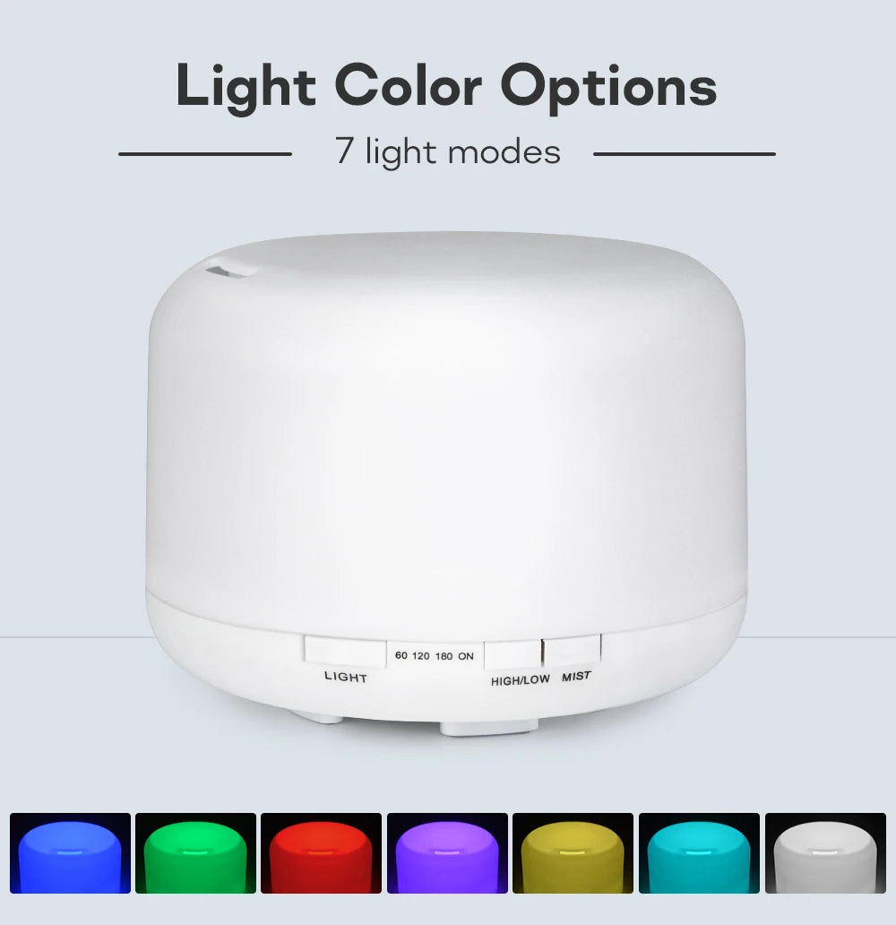 Ultrasonic Essential Oil Diffuser & Humidifier (300/500/1000ml)