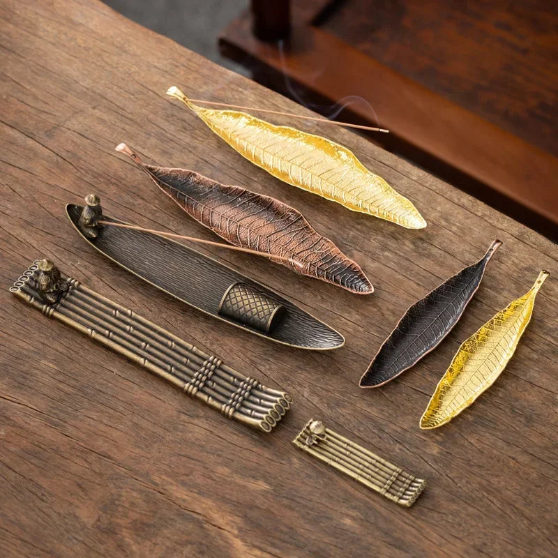 Japanese Style Boat Incense Holder with Fishing Man