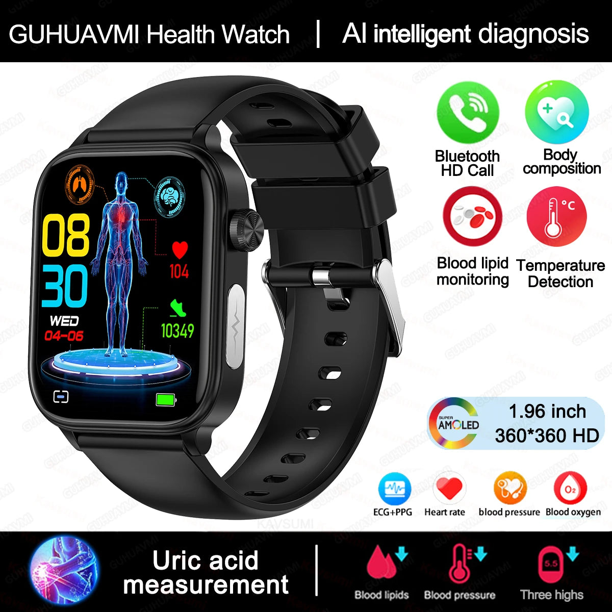 2025 ECG+PPG Health Smartwatch