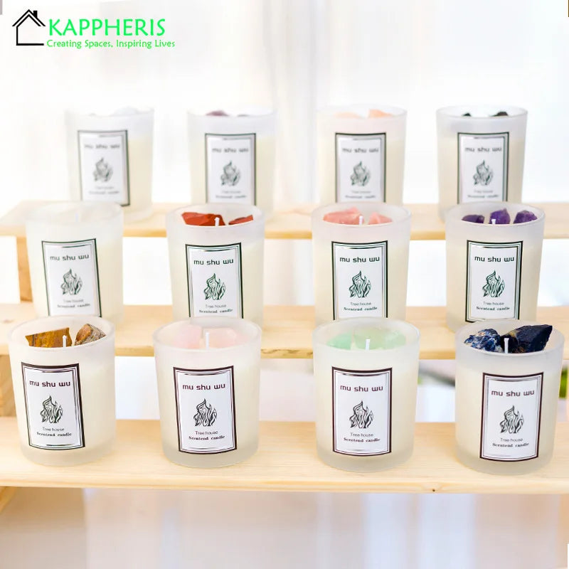 Crystal Glass Jar Scented Candles – Coconut Wax