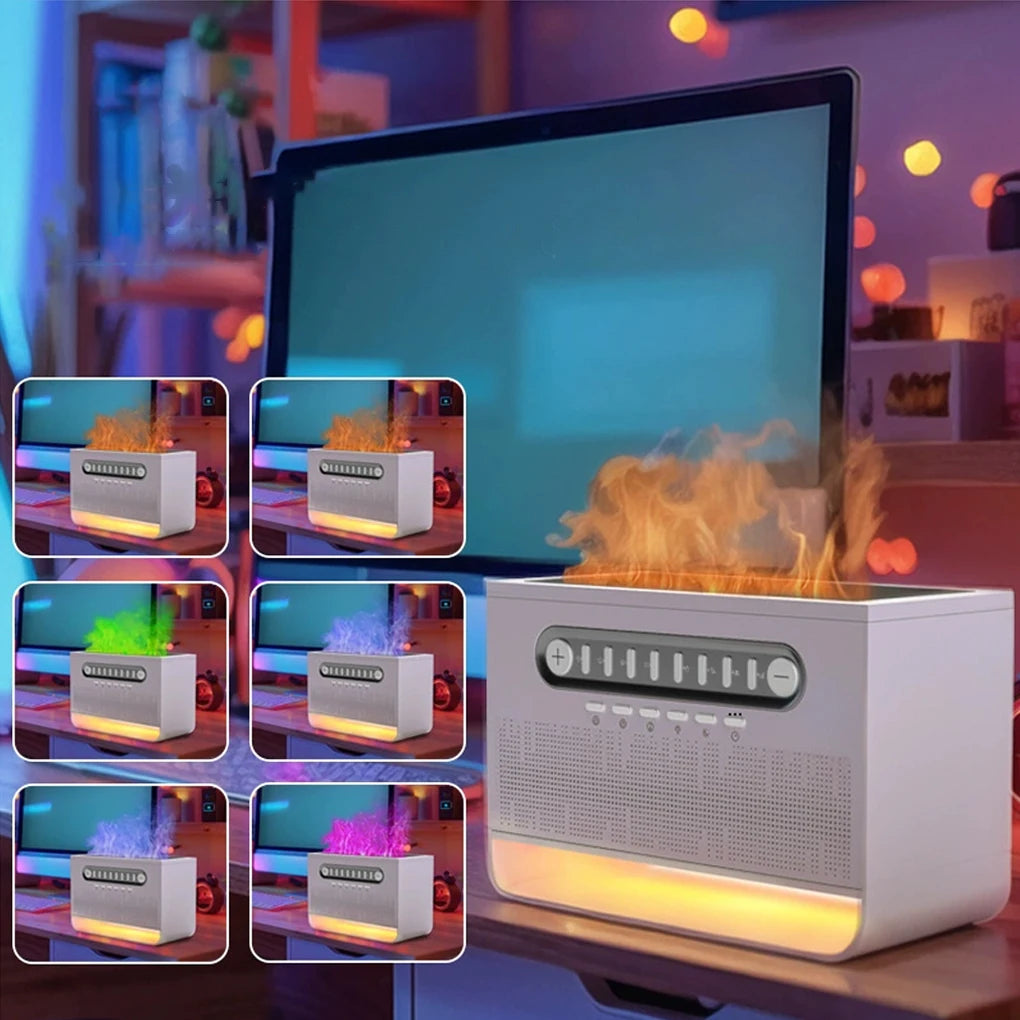 Bluetooth Speaker & Flame Humidifier with Aromatherapy