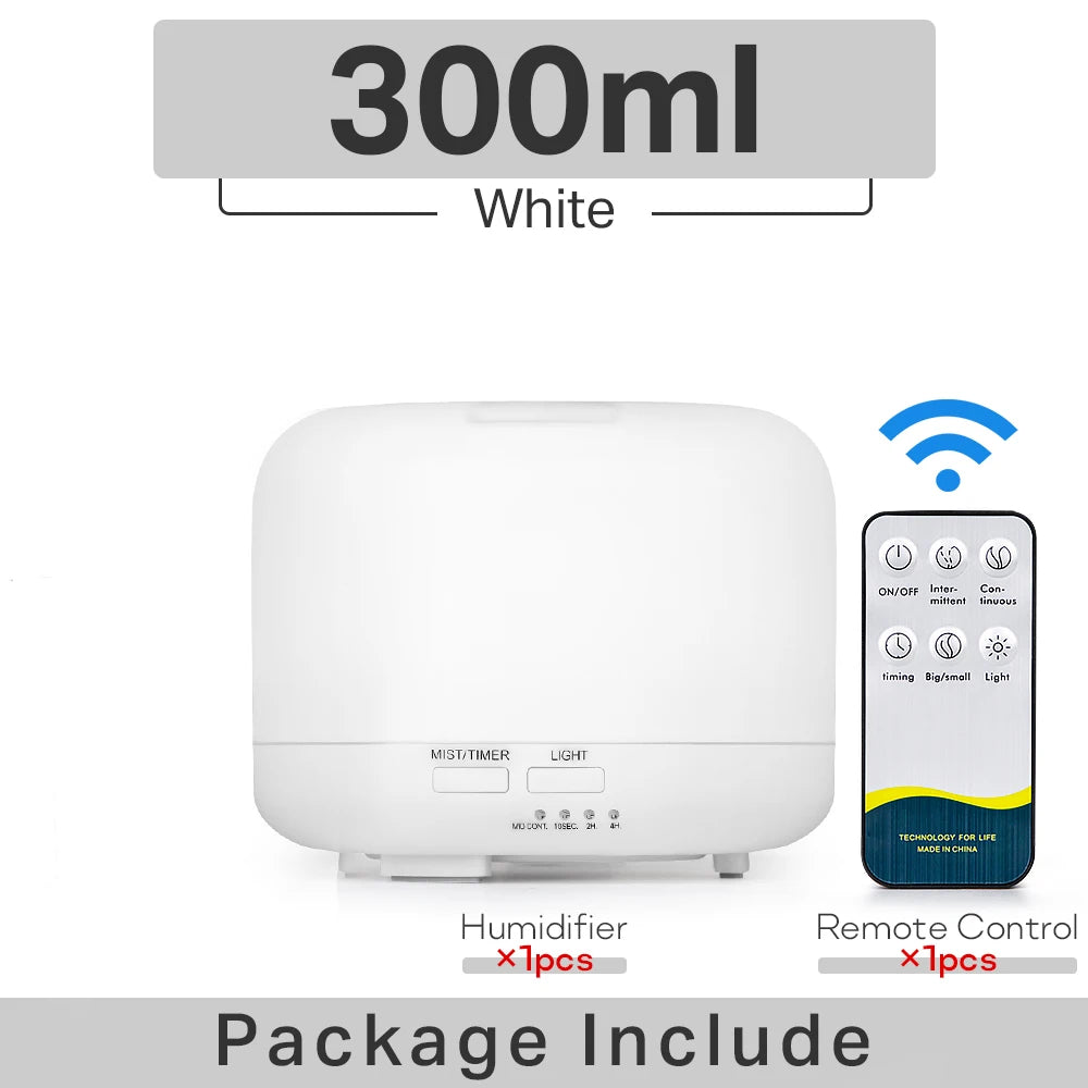 Ultrasonic Essential Oil Diffuser & Humidifier (300/500/1000ml)