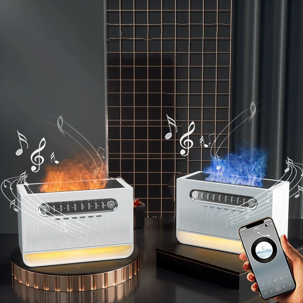 Bluetooth Speaker & Flame Humidifier with Aromatherapy