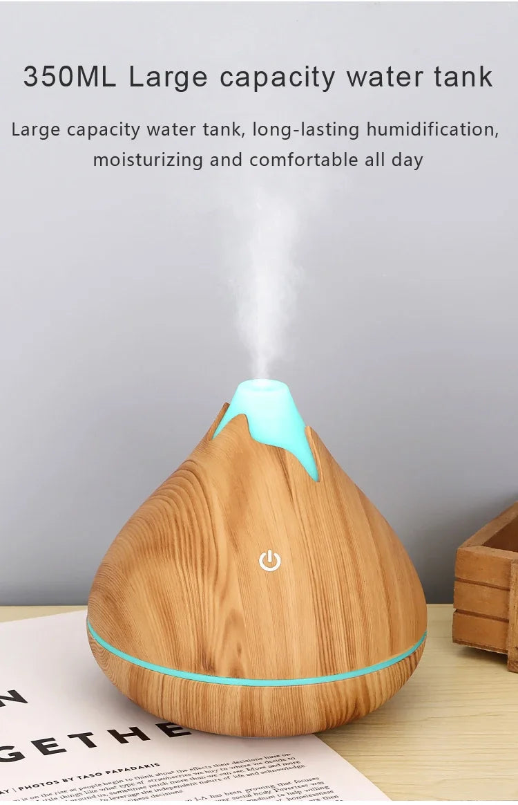 350ml USB Wood Grain Aroma Diffuser & Humidifier
