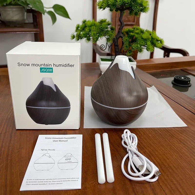350ml USB Wood Grain Aroma Diffuser & Humidifier