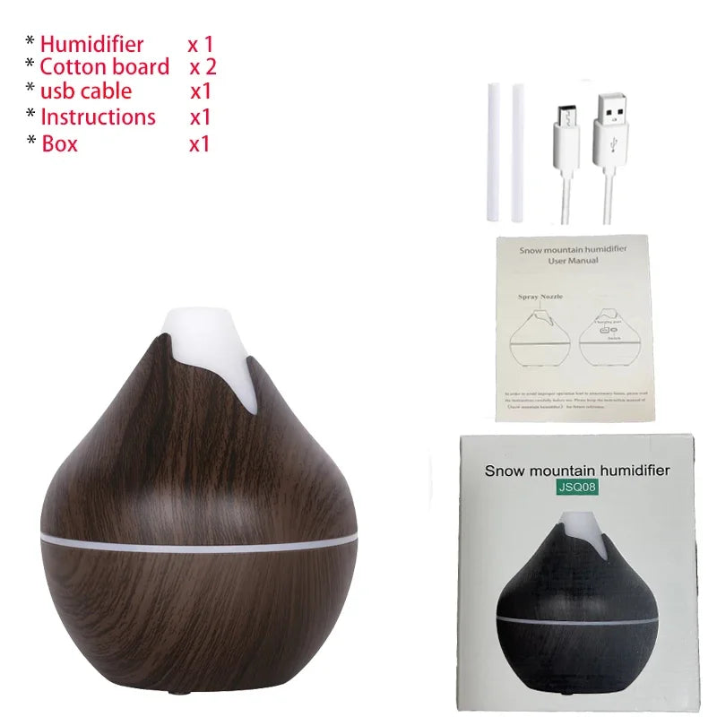 350ml USB Wood Grain Aroma Diffuser & Humidifier