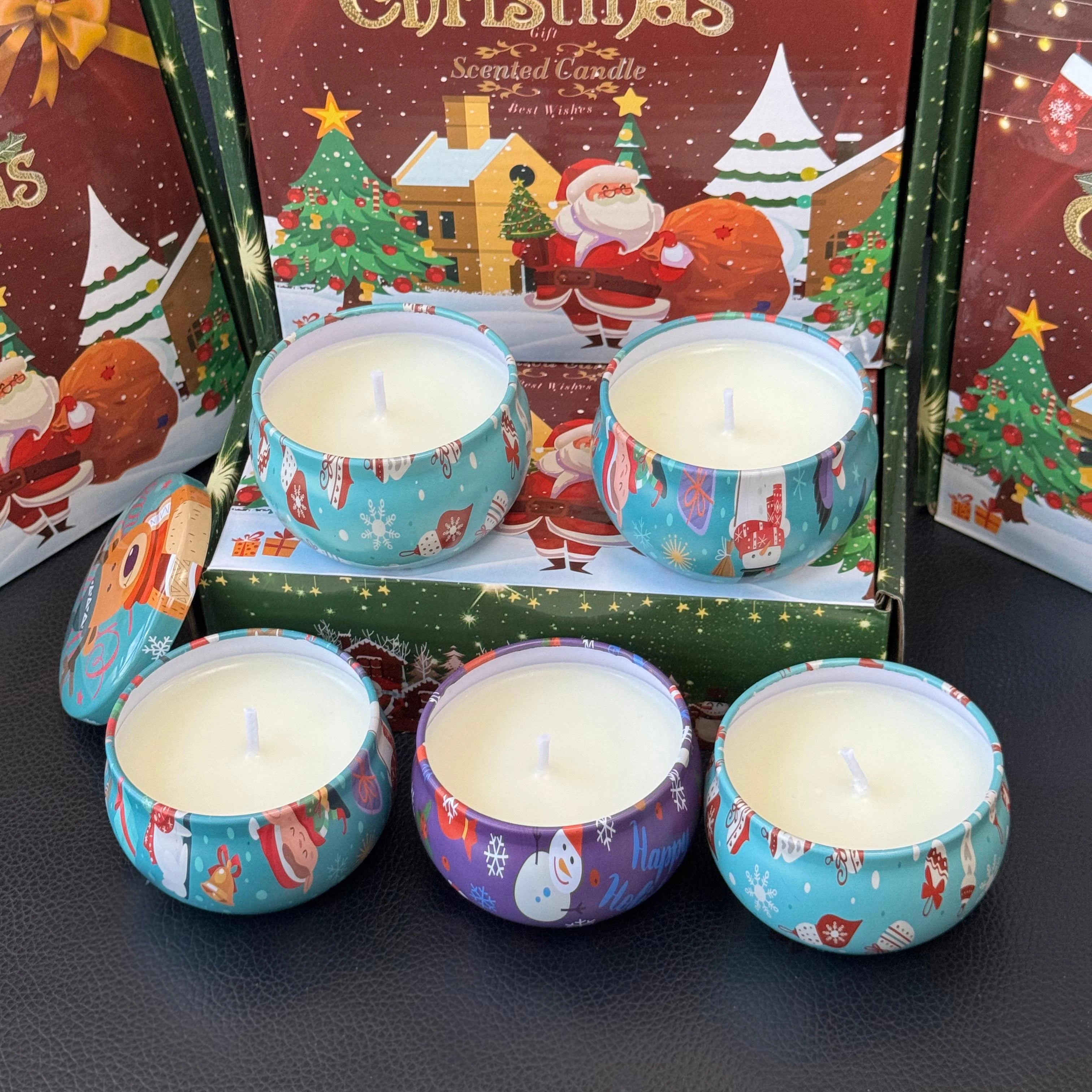 4pcs Christmas Soy Wax Aromatherapy Candle Set