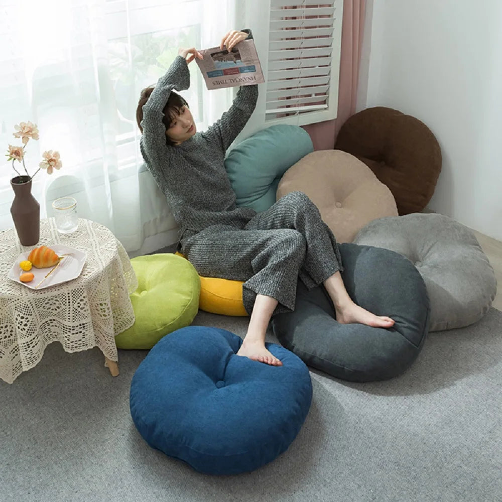 Round Floor Seat Pillow Cushion – Solid Color