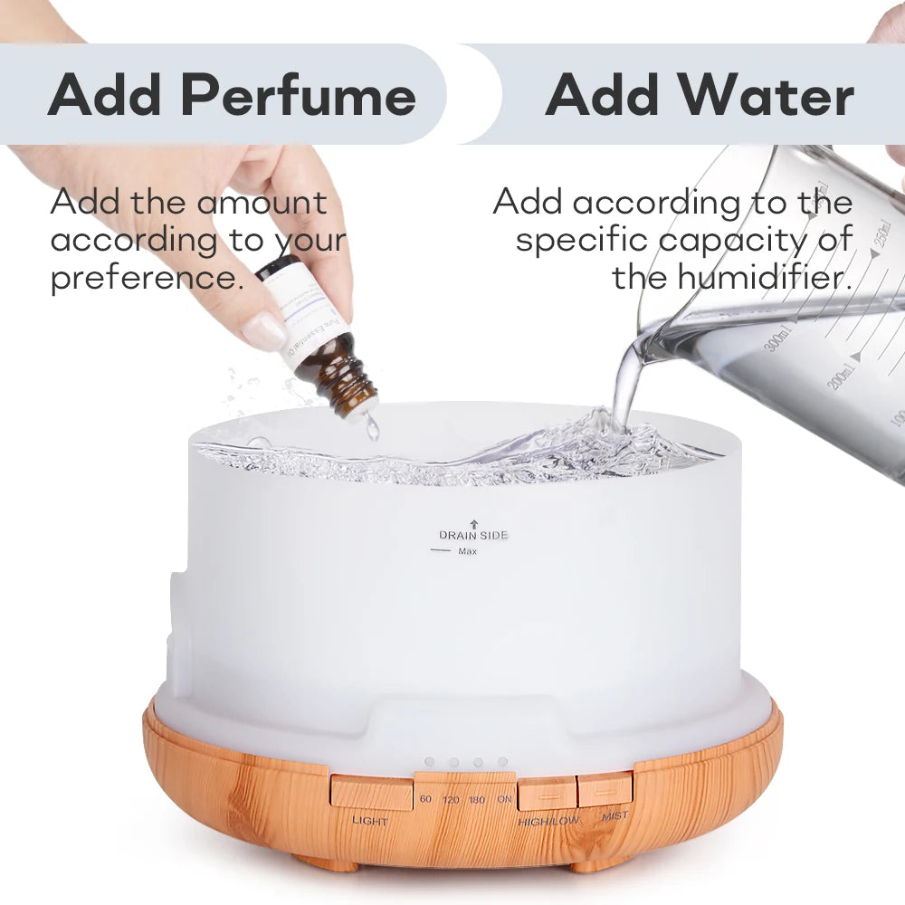 Ultrasonic Essential Oil Diffuser & Humidifier (300/500/1000ml)
