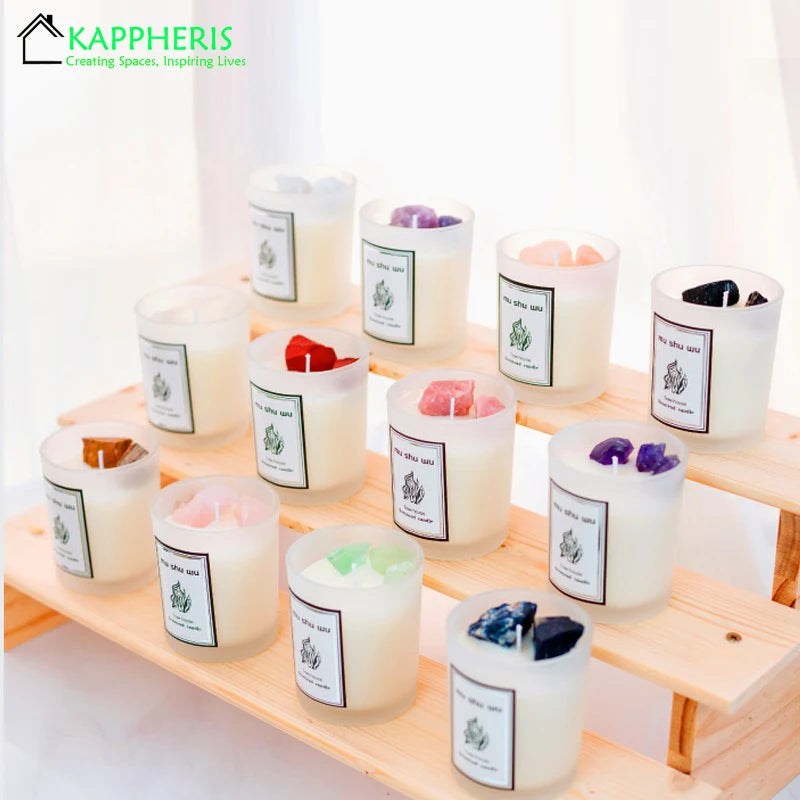 Crystal Glass Jar Scented Candles – Coconut Wax