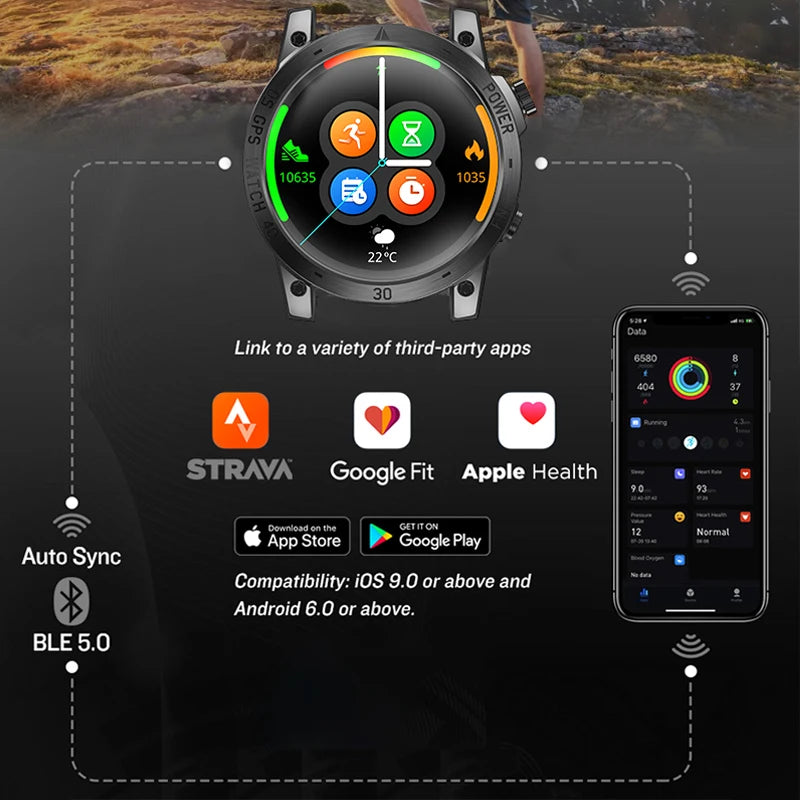 NORTH EDGE 2025 GPS Sports Smartwatch