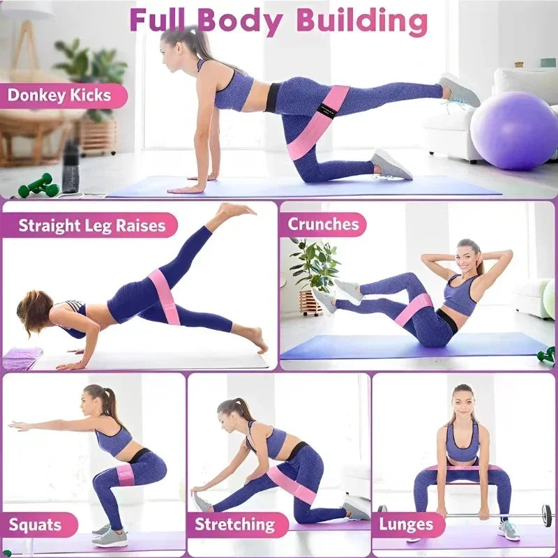 3pcs Fabric Resistance Booty Bands Set