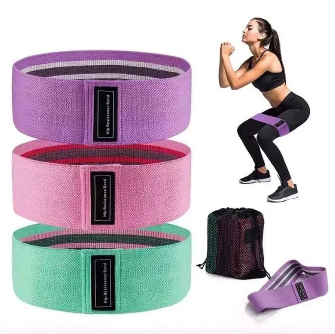 3pcs Fabric Resistance Booty Bands Set