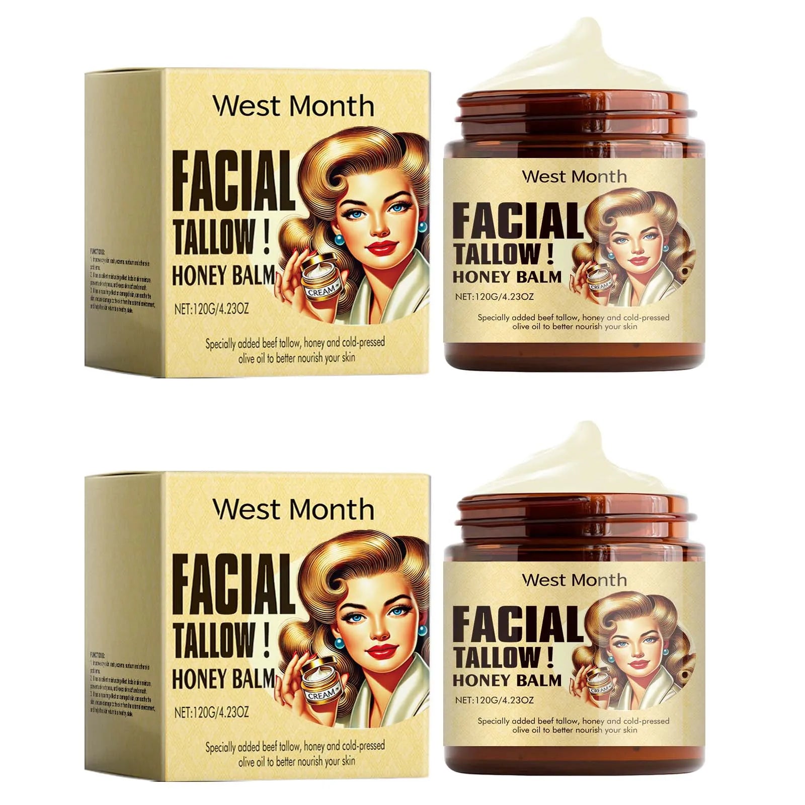 Beef Tallow Moisturizing Face Cream