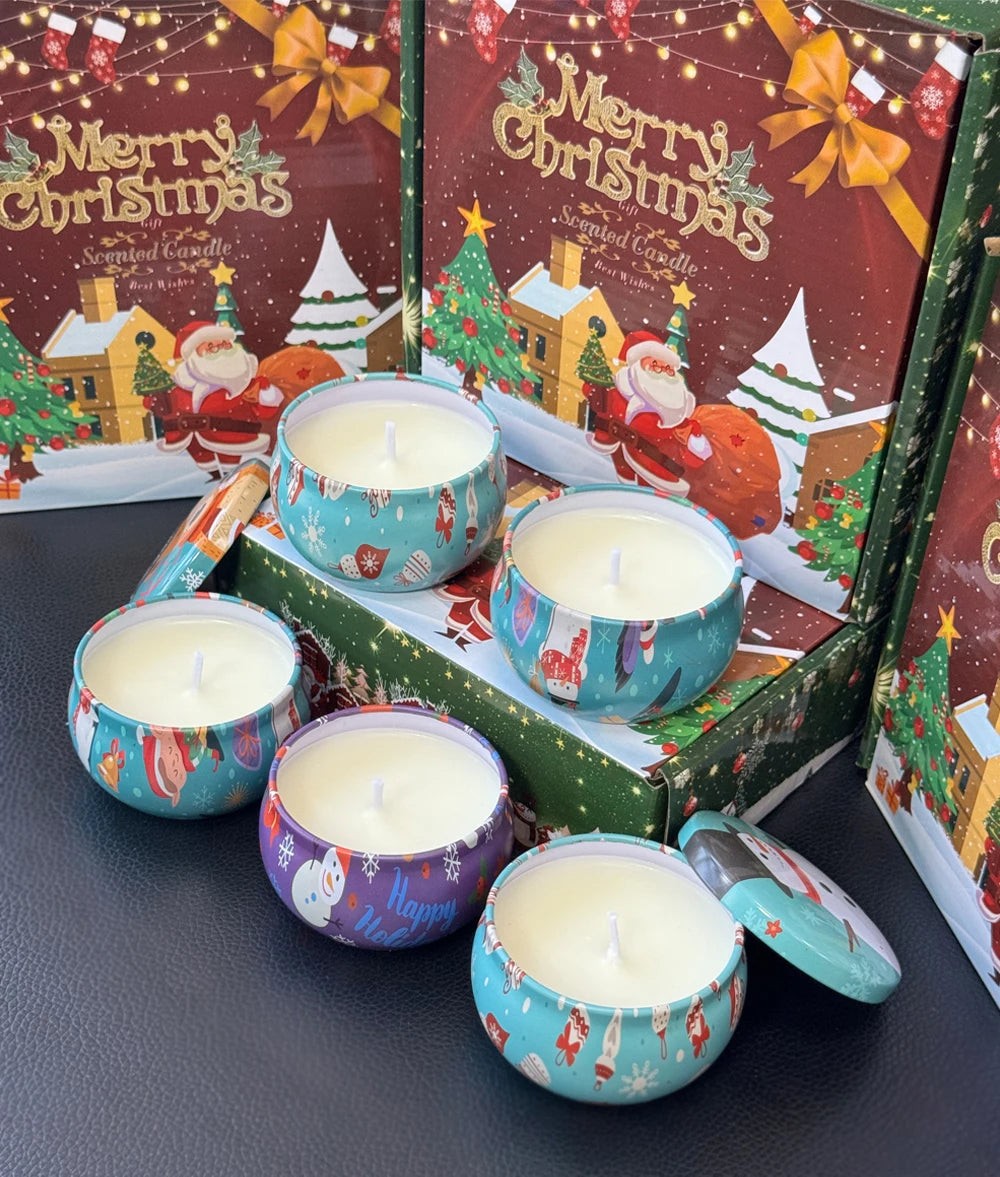 4pcs Christmas Soy Wax Aromatherapy Candle Set