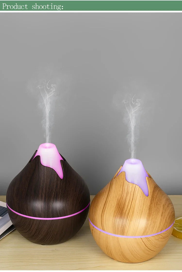 350ml USB Wood Grain Aroma Diffuser & Humidifier