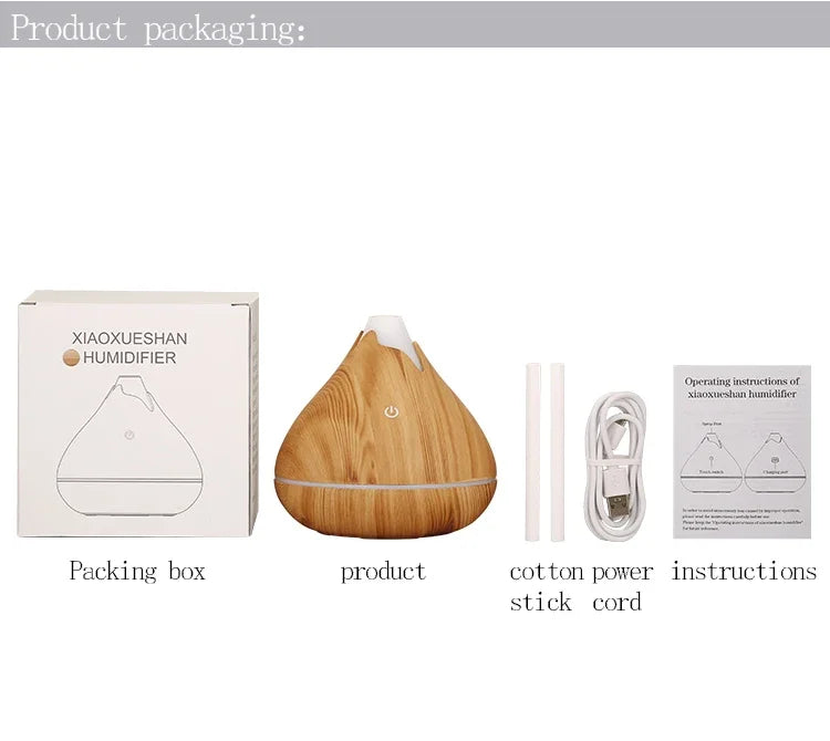 350ml USB Wood Grain Aroma Diffuser & Humidifier