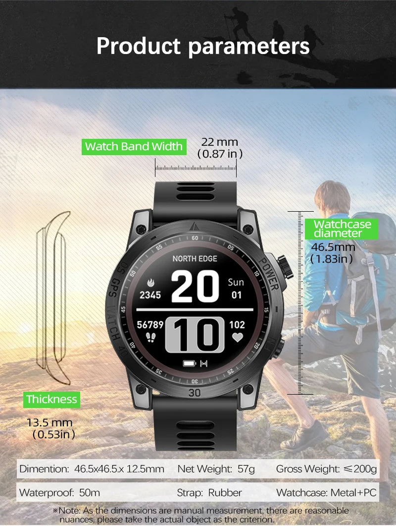 NORTH EDGE 2025 GPS Sports Smartwatch
