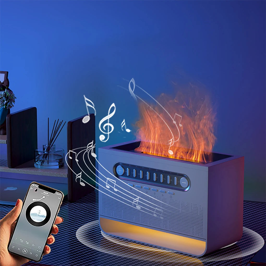 Bluetooth Speaker & Flame Humidifier with Aromatherapy