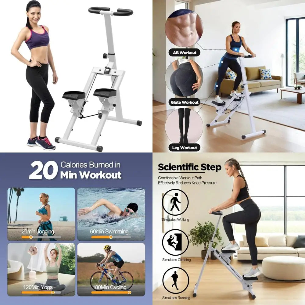 Adjustable Height Stair Stepper with Ergonomic Handlebars