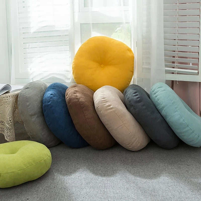 Round Floor Seat Pillow Cushion – Solid Color
