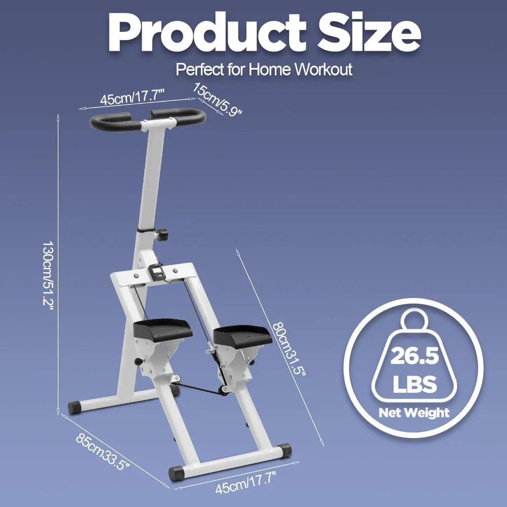 Adjustable Height Stair Stepper with Ergonomic Handlebars