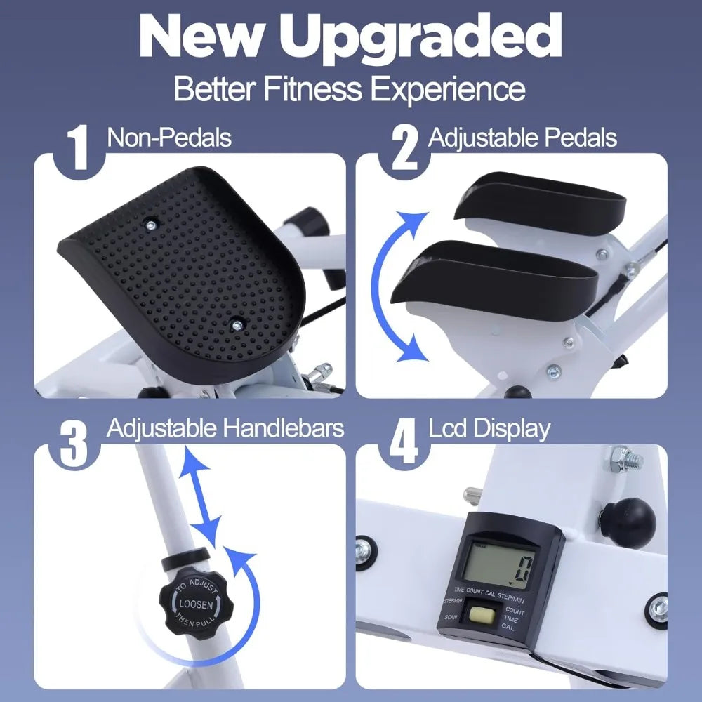 Adjustable Height Stair Stepper with Ergonomic Handlebars