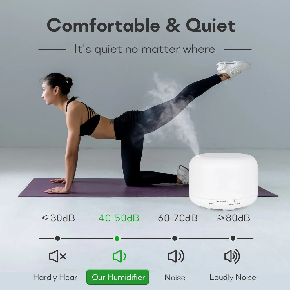 Ultrasonic Essential Oil Diffuser & Humidifier (300/500/1000ml)