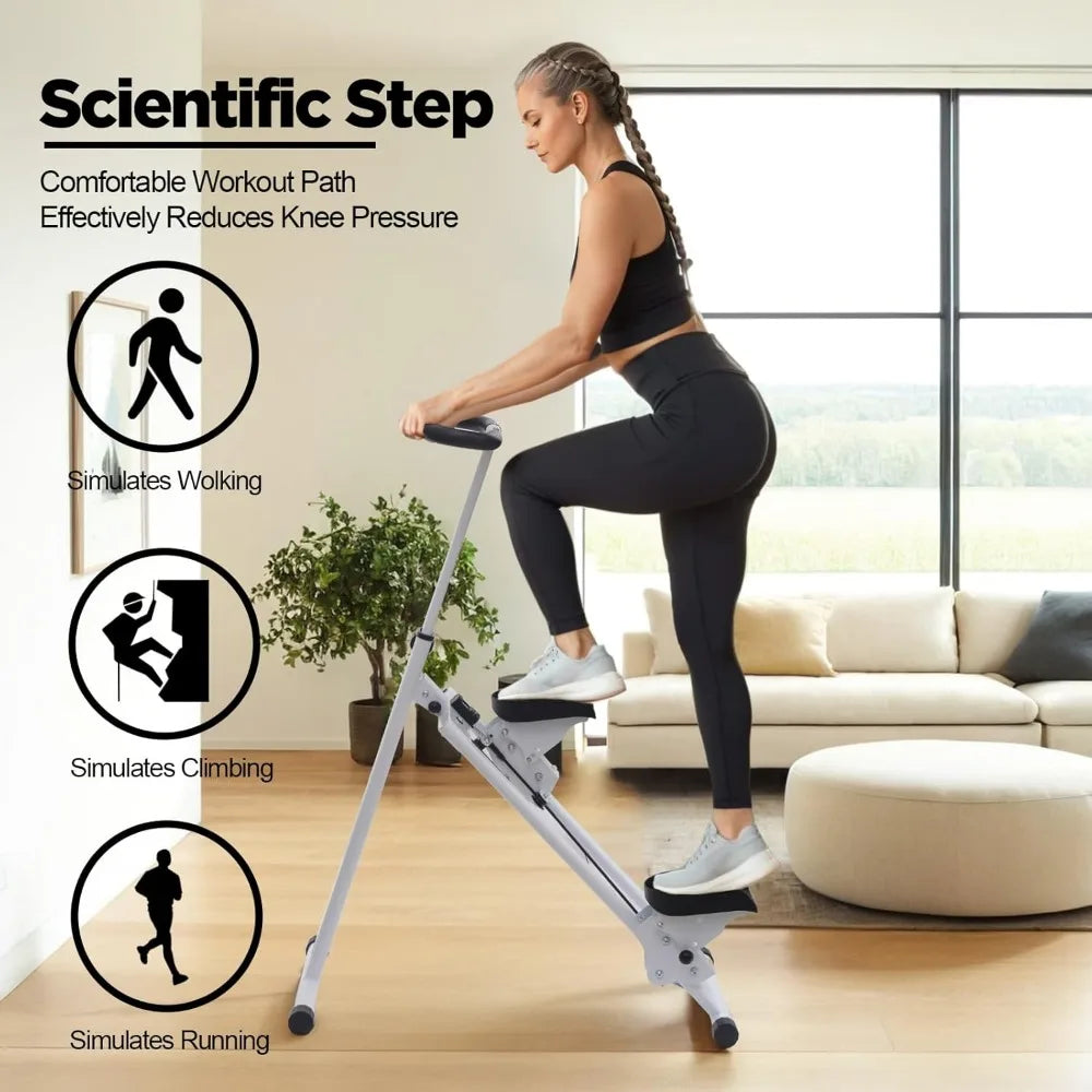 Adjustable Height Stair Stepper with Ergonomic Handlebars