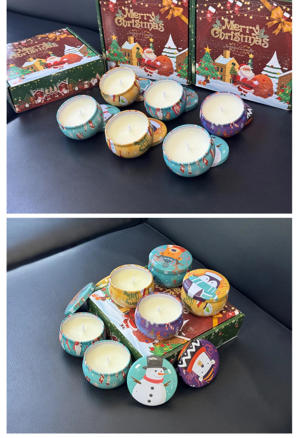 4pcs Christmas Soy Wax Aromatherapy Candle Set