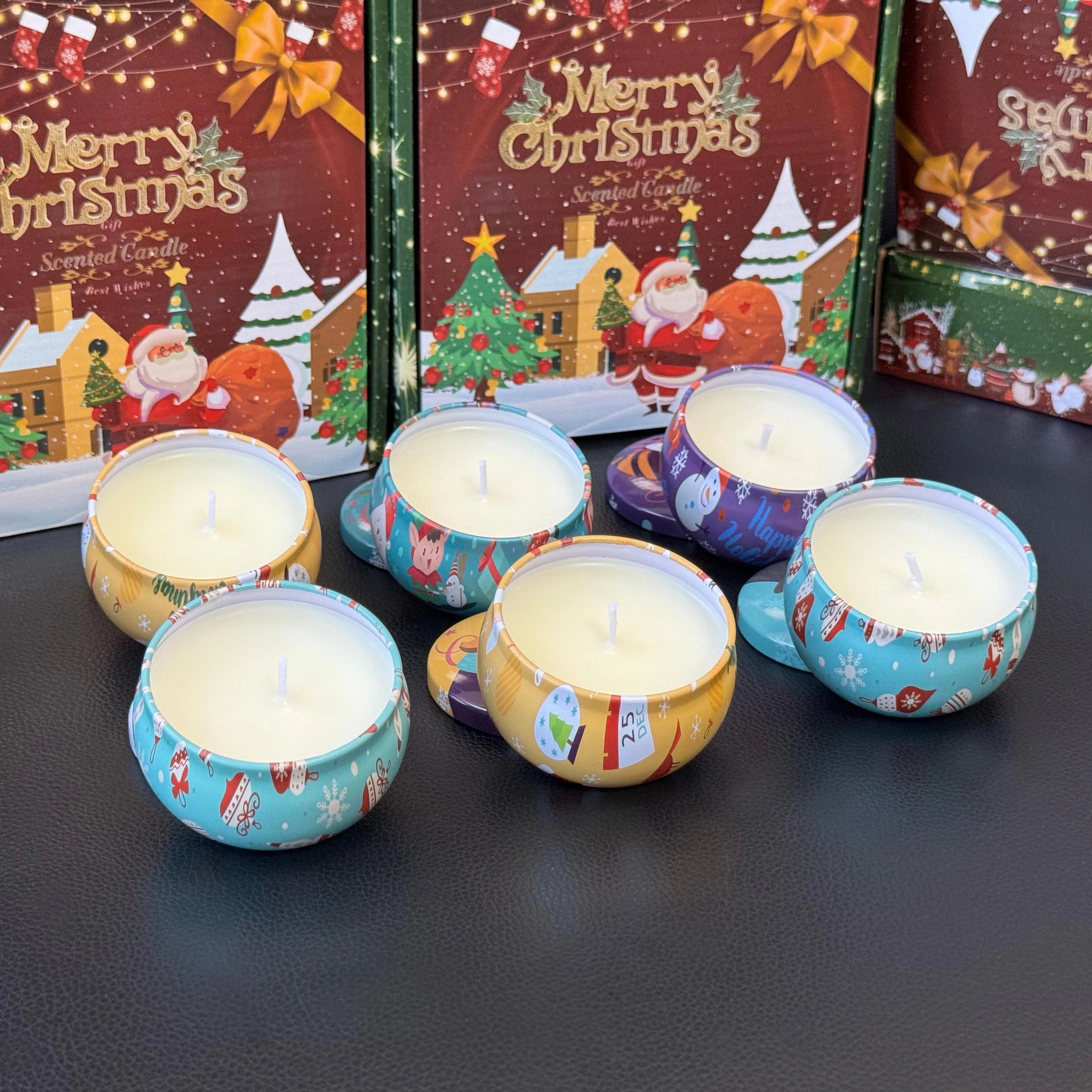 4pcs Christmas Soy Wax Aromatherapy Candle Set