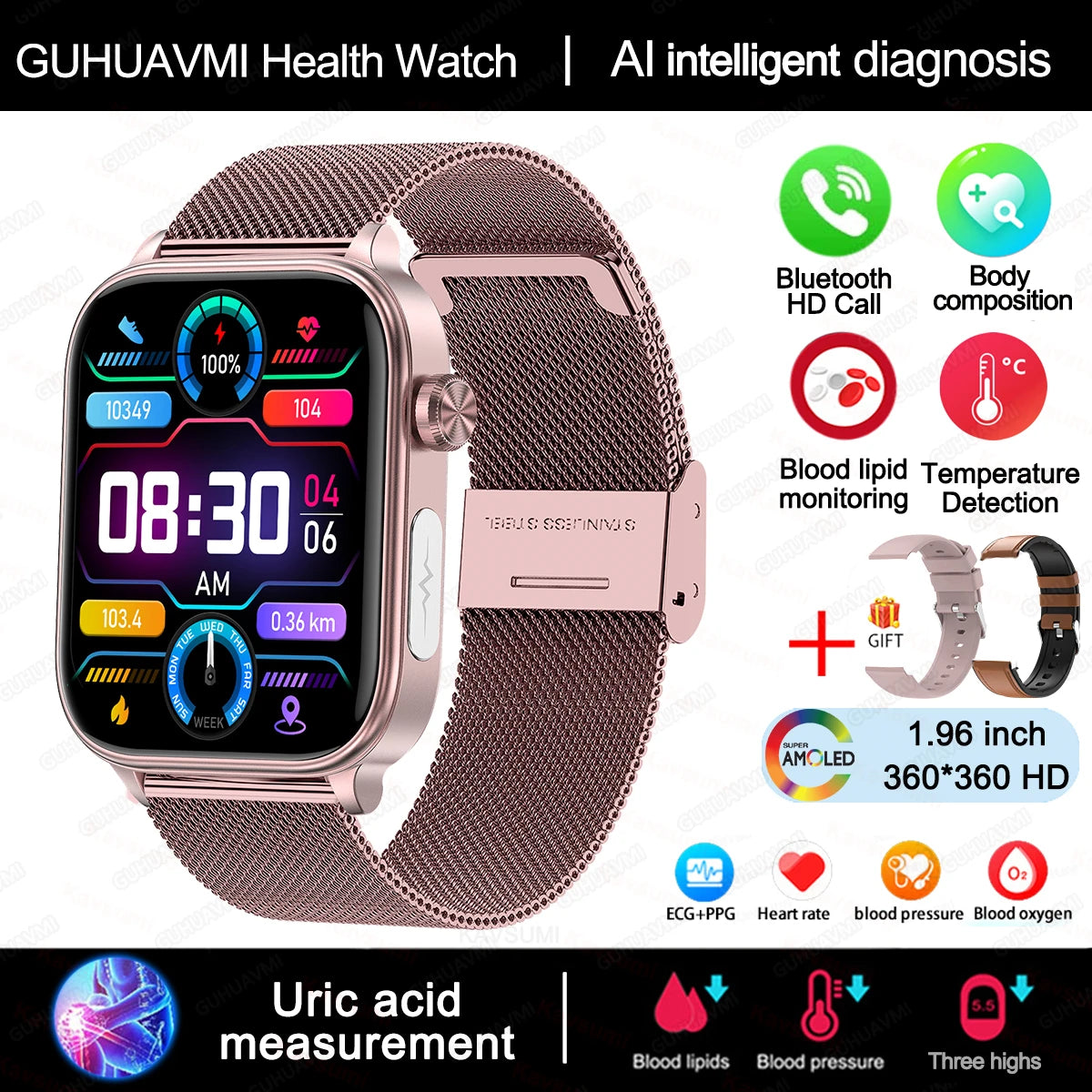 2025 ECG+PPG Health Smartwatch