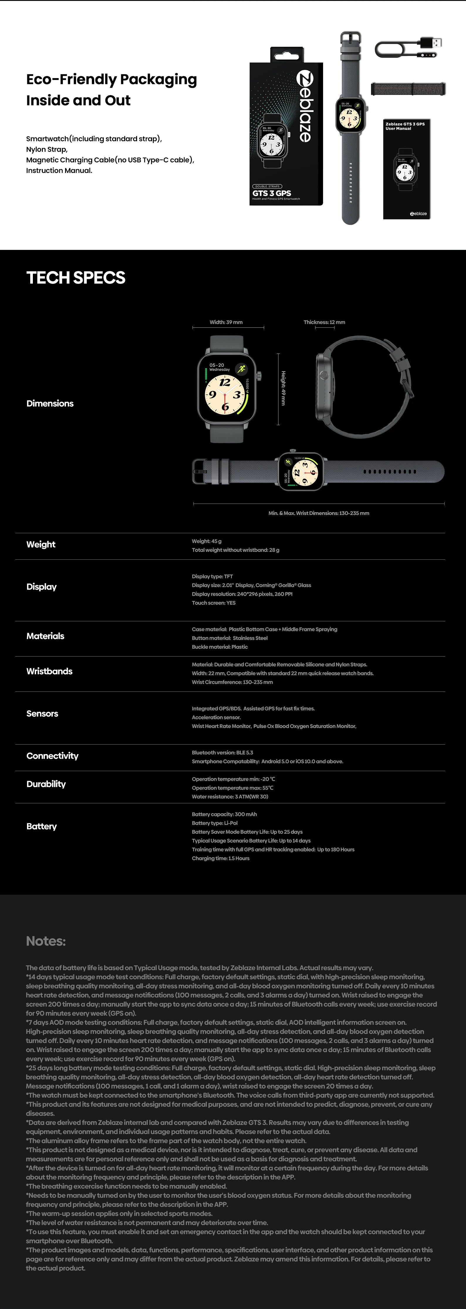 Zeblaze GTS 3 GPS Sports Smartwatch