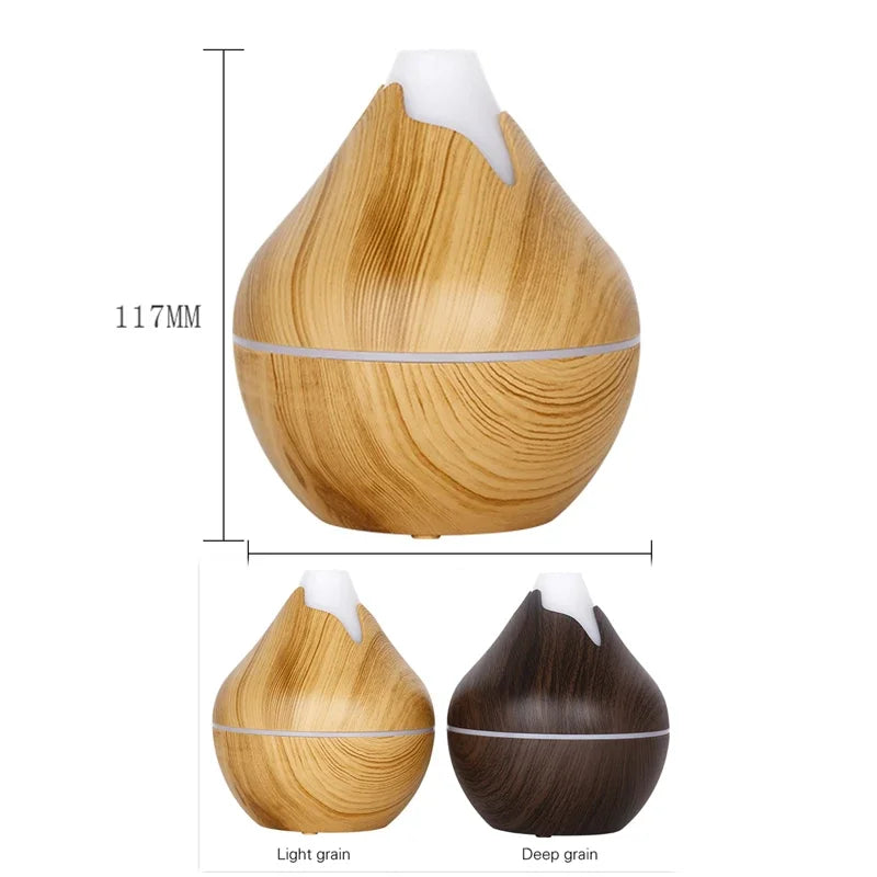 350ml USB Wood Grain Aroma Diffuser & Humidifier