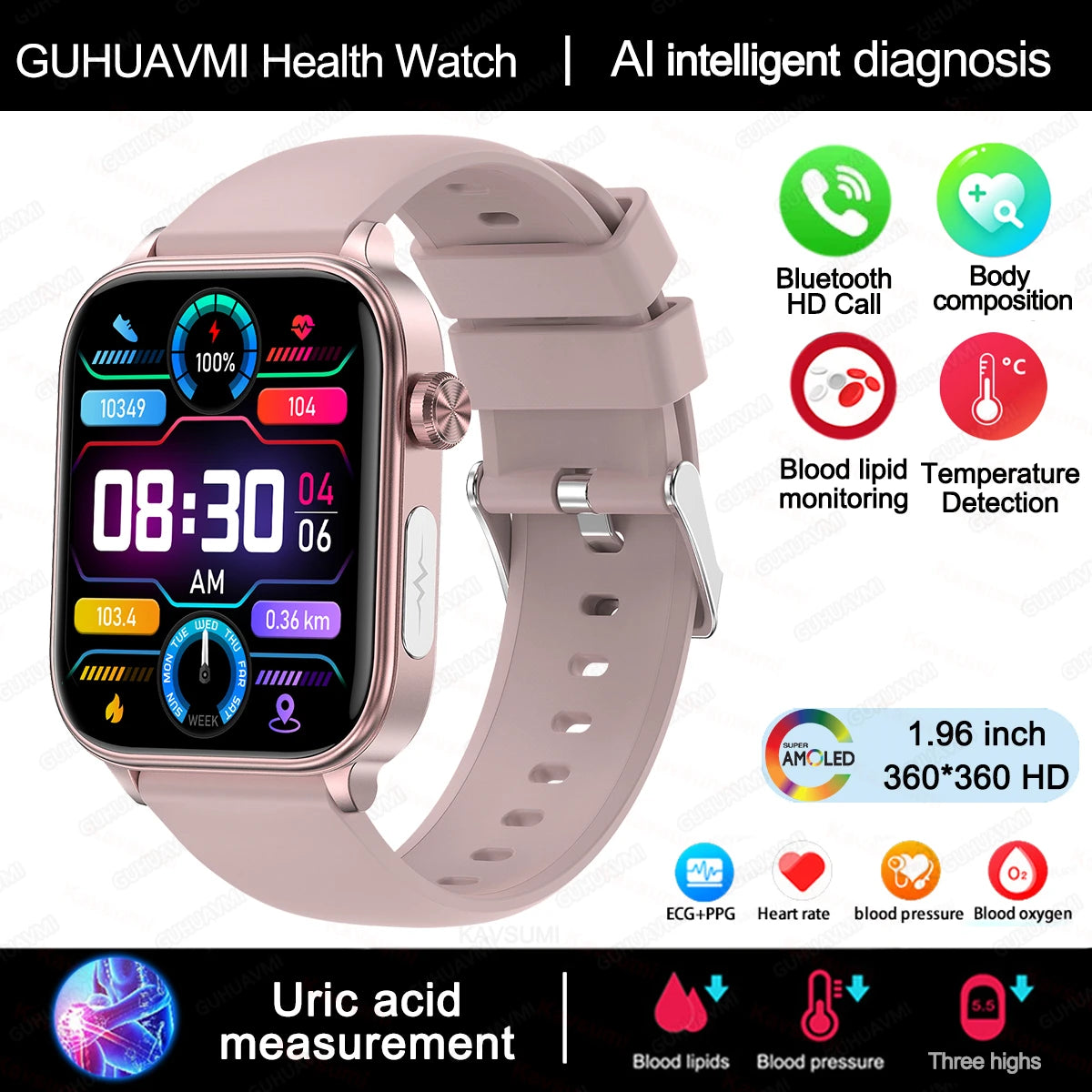 2025 ECG+PPG Health Smartwatch