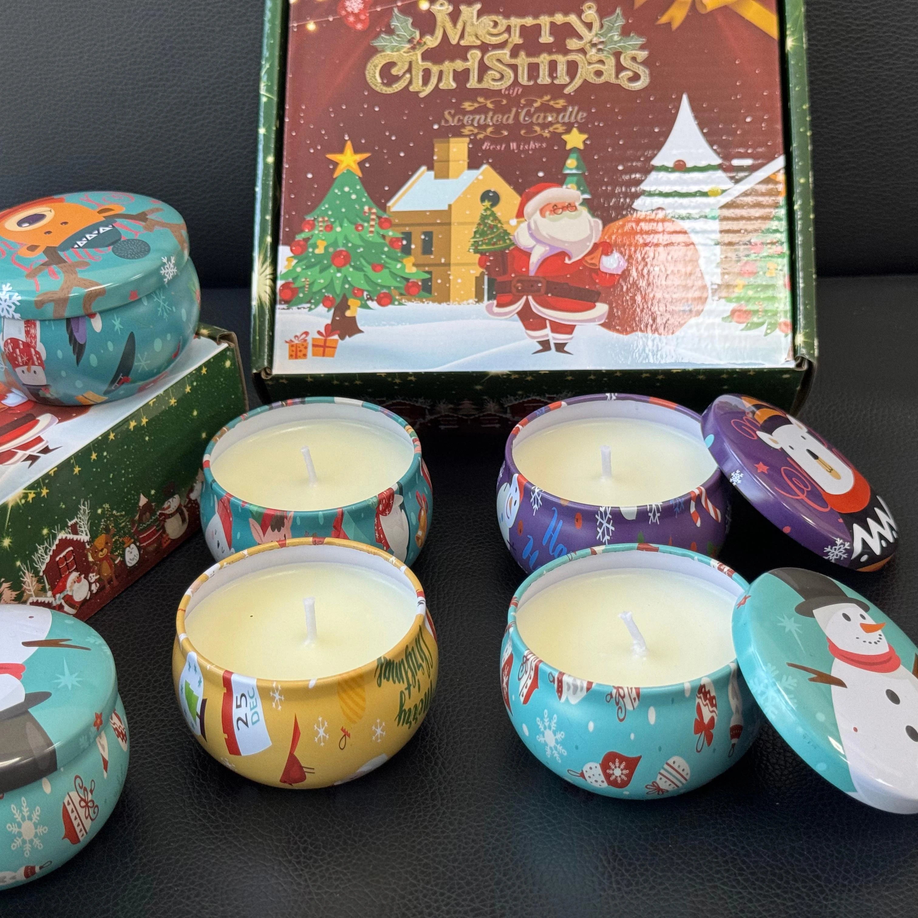 4pcs Christmas Soy Wax Aromatherapy Candle Set