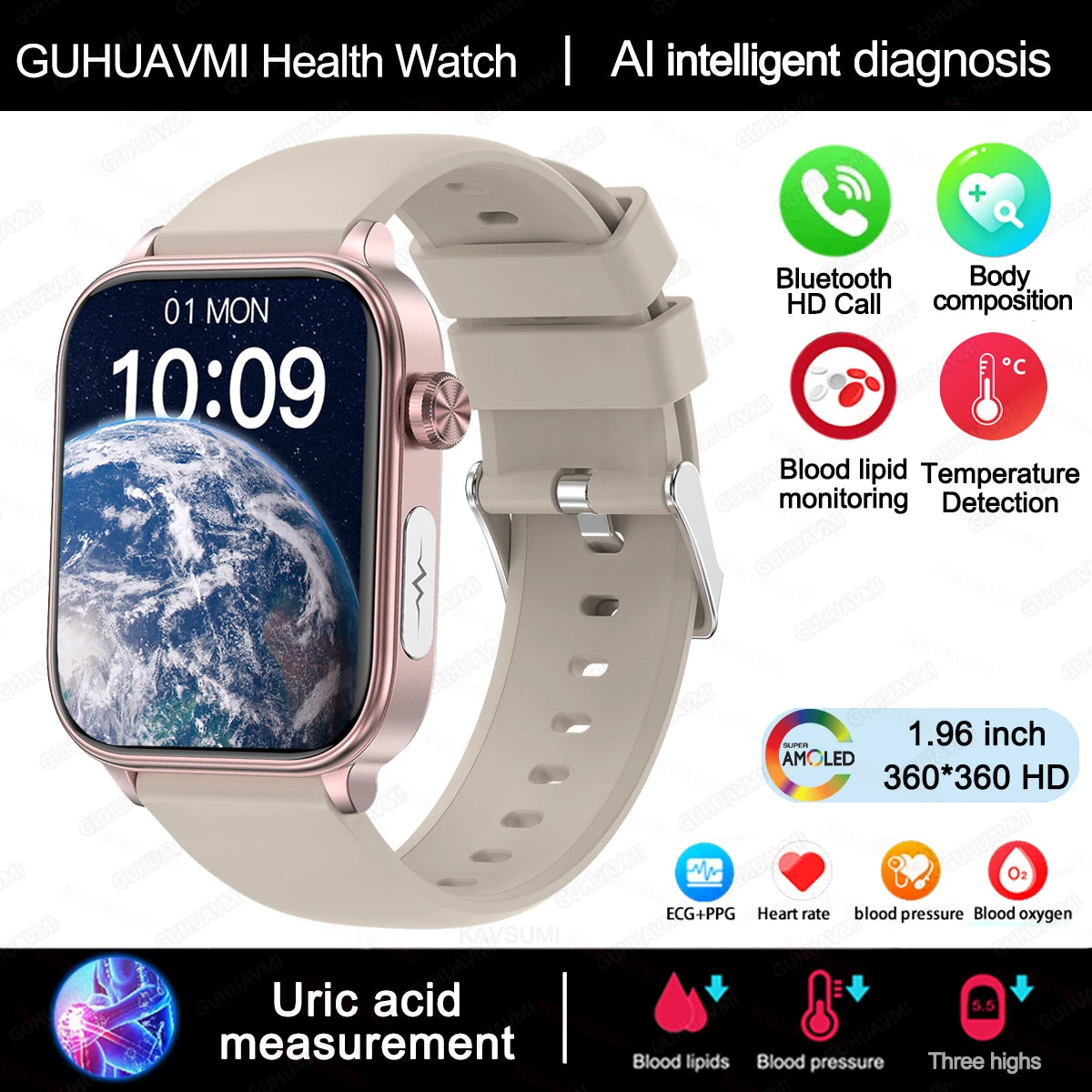 2025 ECG+PPG Health Smartwatch