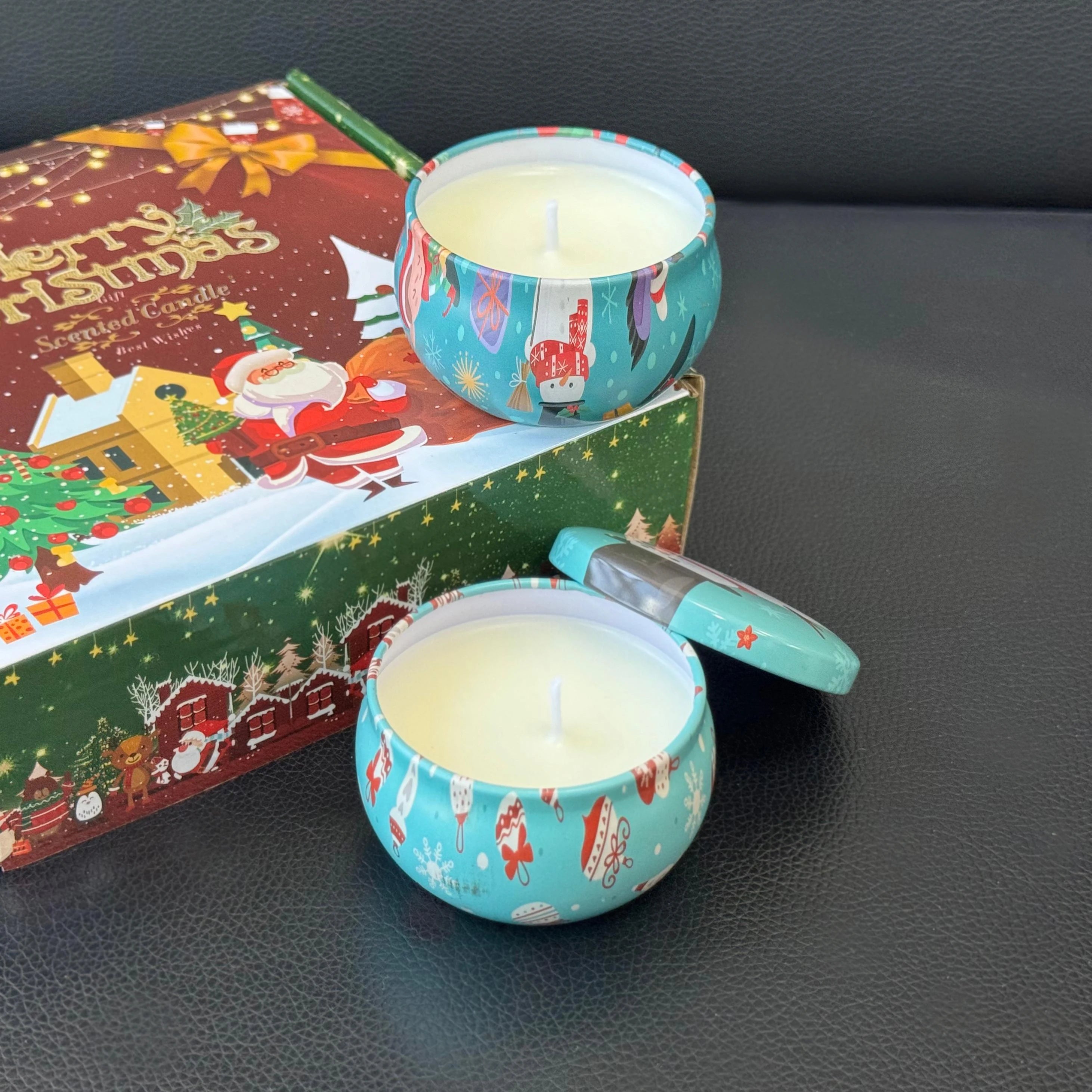 4pcs Christmas Soy Wax Aromatherapy Candle Set