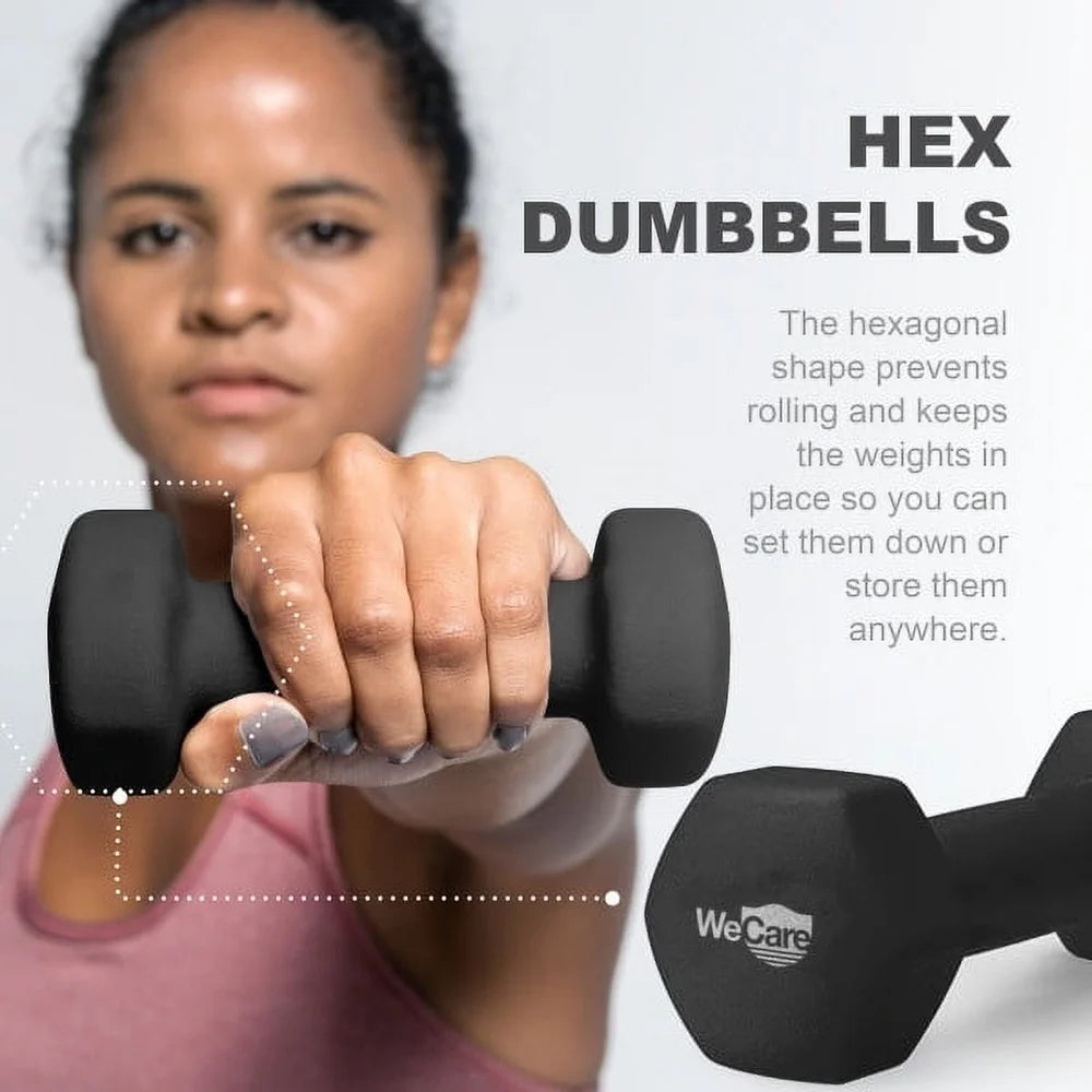 2lb Neoprene Coated Hex Dumbbell Pair