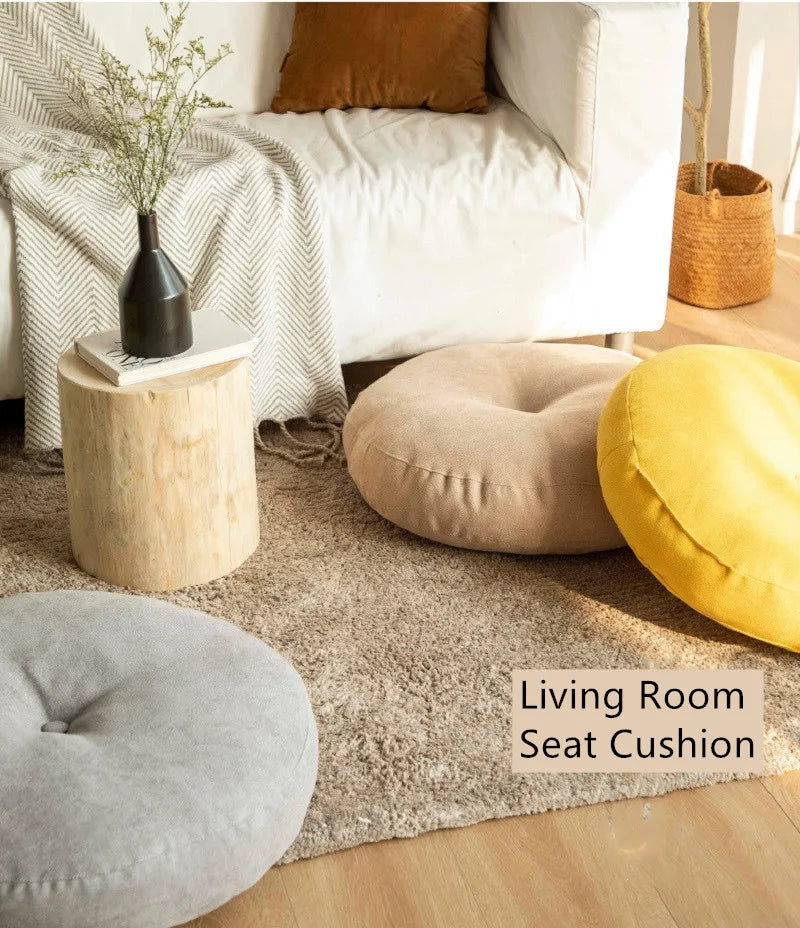 Round Floor Seat Pillow Cushion – Solid Color