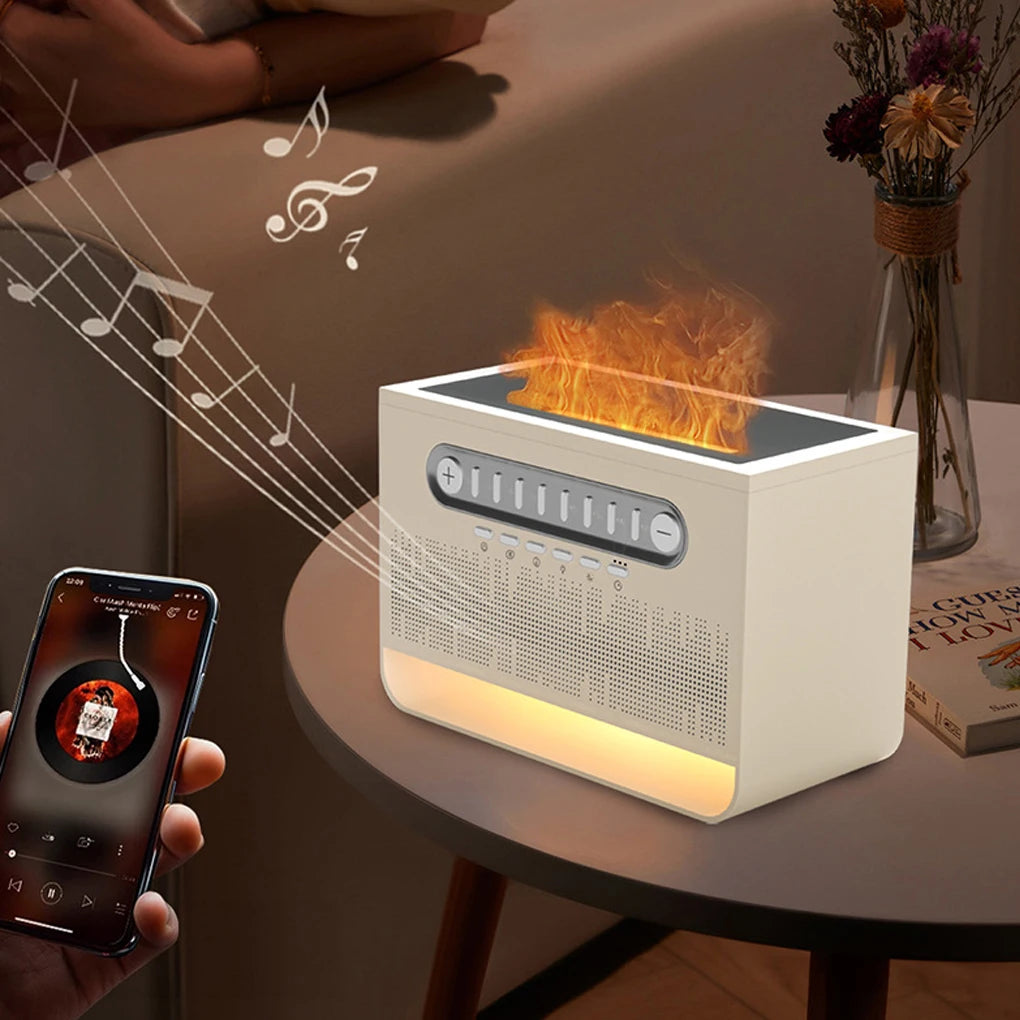 Bluetooth Speaker & Flame Humidifier with Aromatherapy