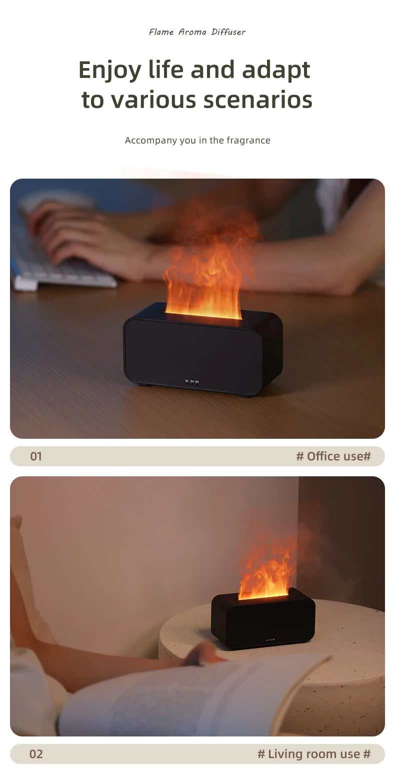 Flame Effect Aromatherapy Humidifier & Diffuser
