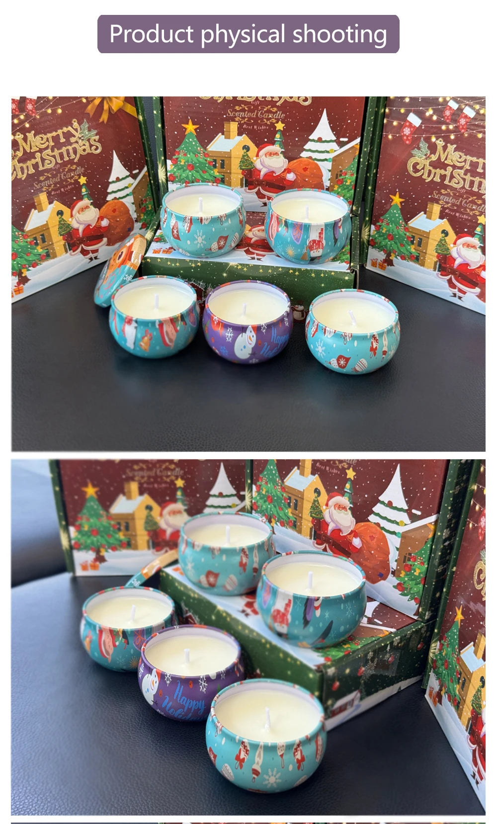 4pcs Christmas Soy Wax Aromatherapy Candle Set