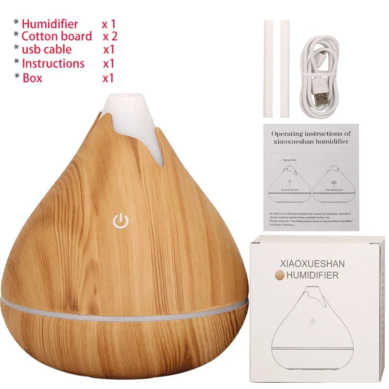350ml USB Wood Grain Aroma Diffuser & Humidifier