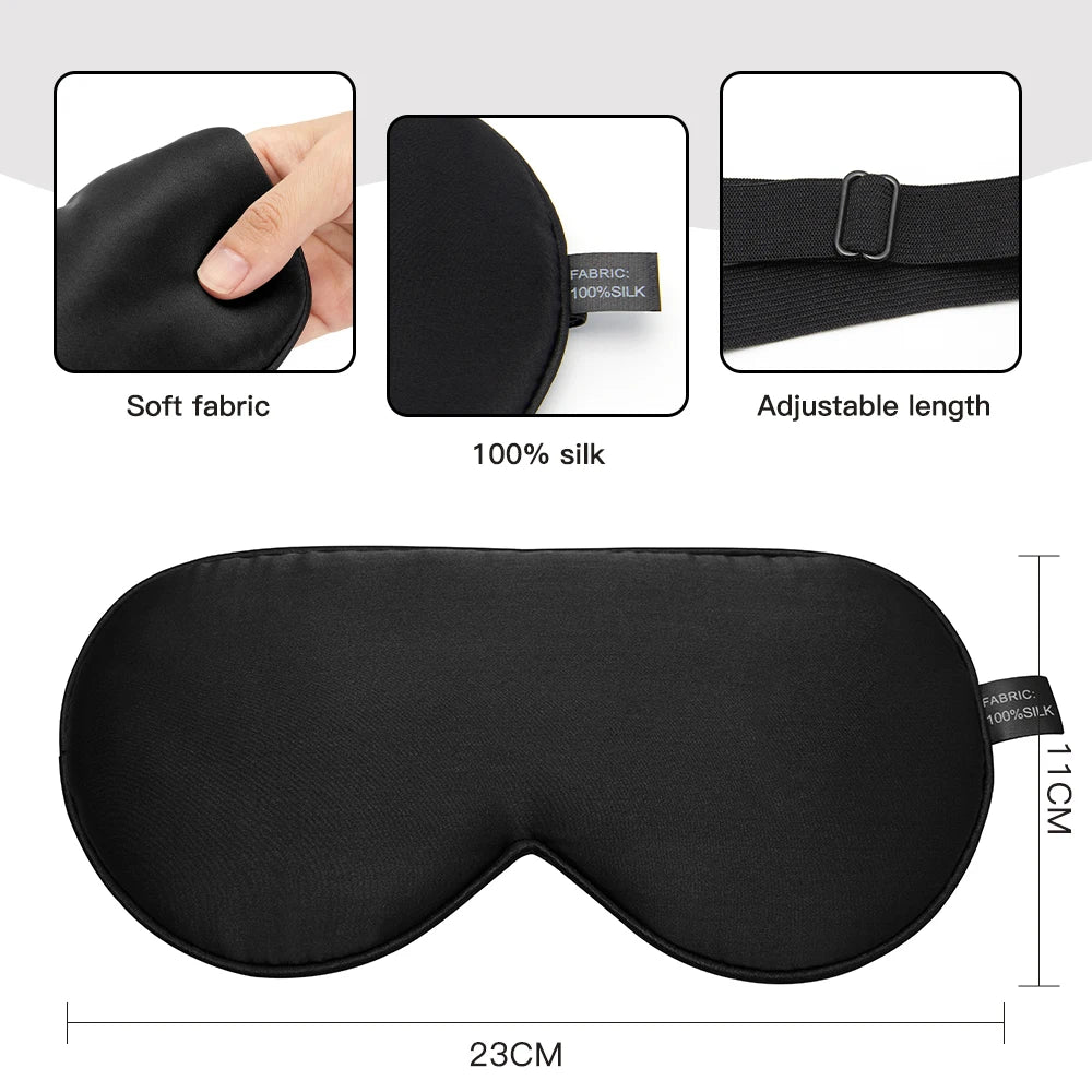 100% Mulberry Silk Sleep Mask – Soft Eye Cover
