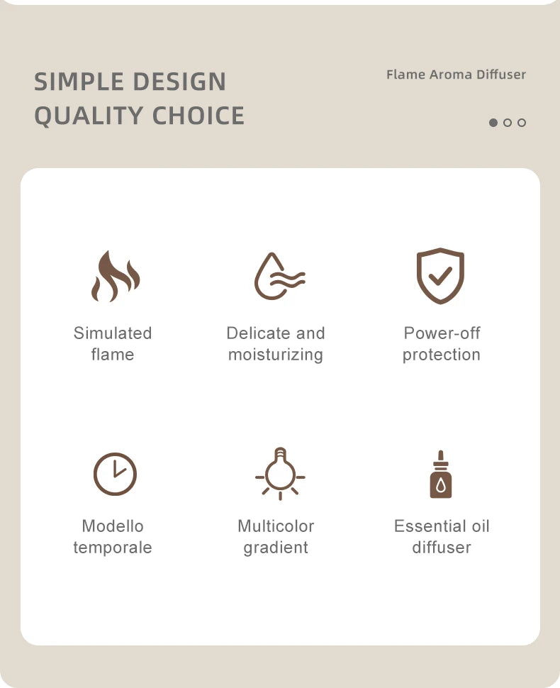 Flame Effect Aromatherapy Humidifier & Diffuser