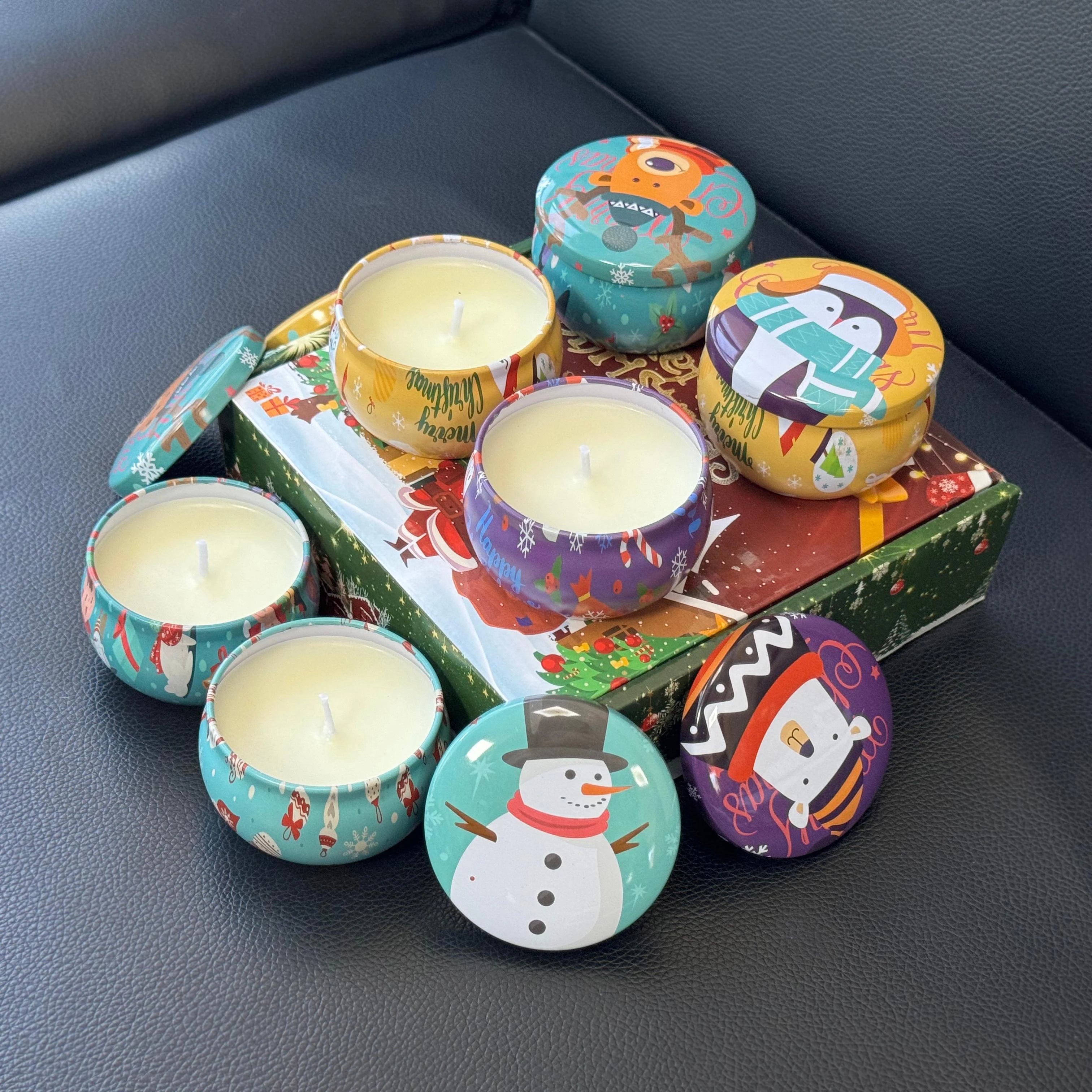 4pcs Christmas Soy Wax Aromatherapy Candle Set