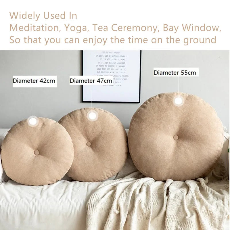 Round Floor Seat Pillow Cushion – Solid Color